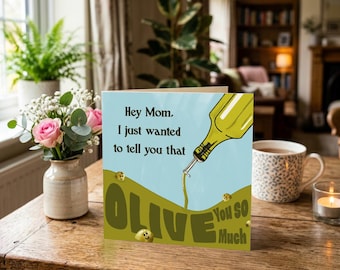Mothers Day Card, Food pun, Handmade card