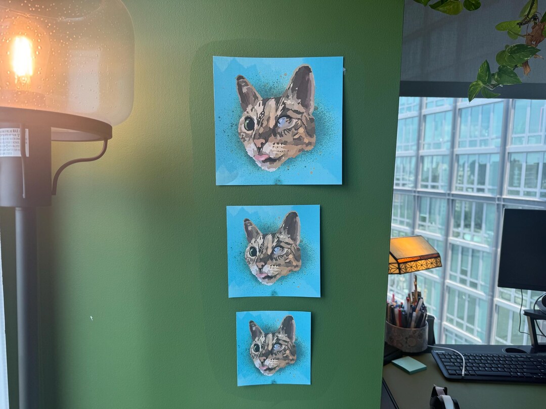 Custom Hand-drawn Pet Portrait | Personalized Cat or Dog Print - Etsy