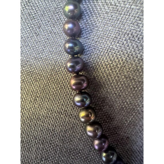 Black Freshwater Pearl Necklace With Sterling Silver Clasp Black Freshwater Pearl Necklace With Sterling Silver Clasp