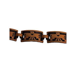 Vintage Fred Harvey Era Copper Thunderbird Southwest Link Bracelet