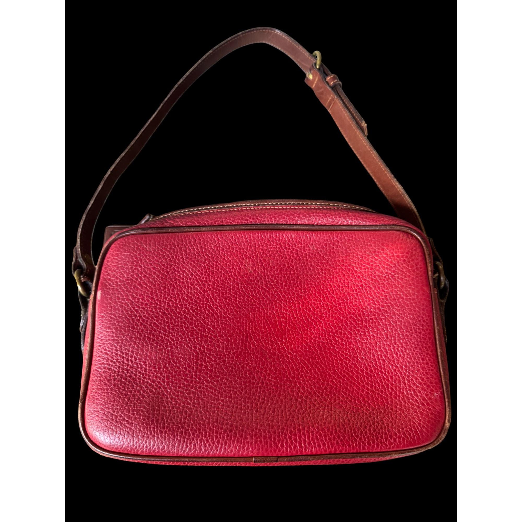 Vintage Coach Sheridan Red Brown Leather Crossbody - Etsy