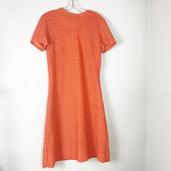 Vintage 60s Orange Shilt Style dress Mod Short Sl… - image 1