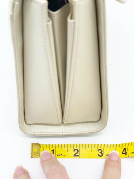 Designer hanae mori creamed color bag purse - image 6