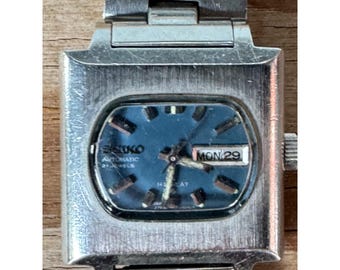 Vintage Seiko Hi Beat Automatic Ladies Silver Watch Japan Square Stainless