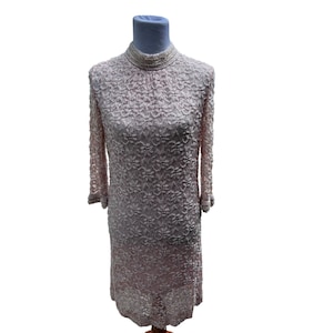 Vintage Heavily Beaded Pearl and Rhinestone evening gown 1980s