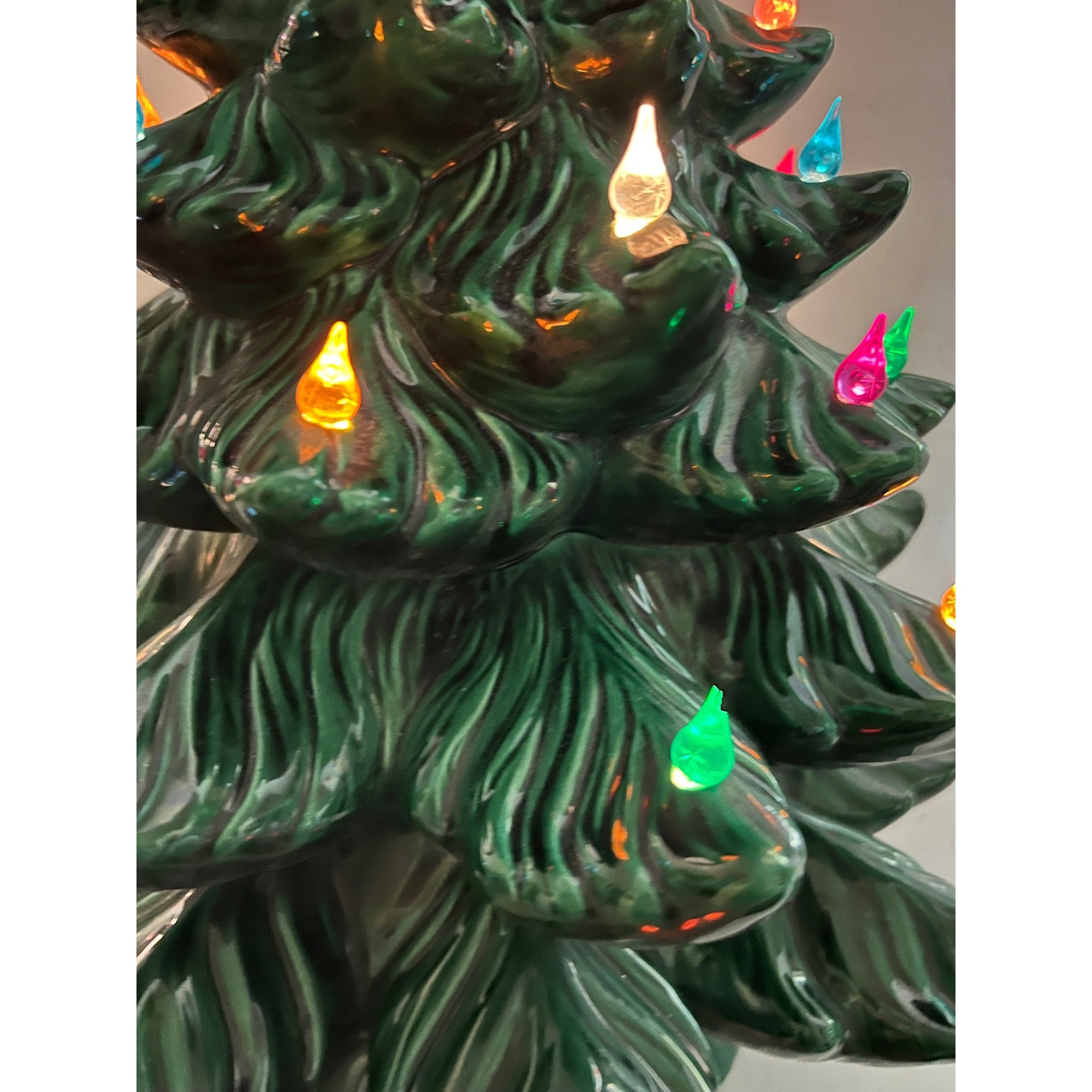 Huge Vintage Stunning Mid Century Ceramic Christmas Tree With Base Etsy