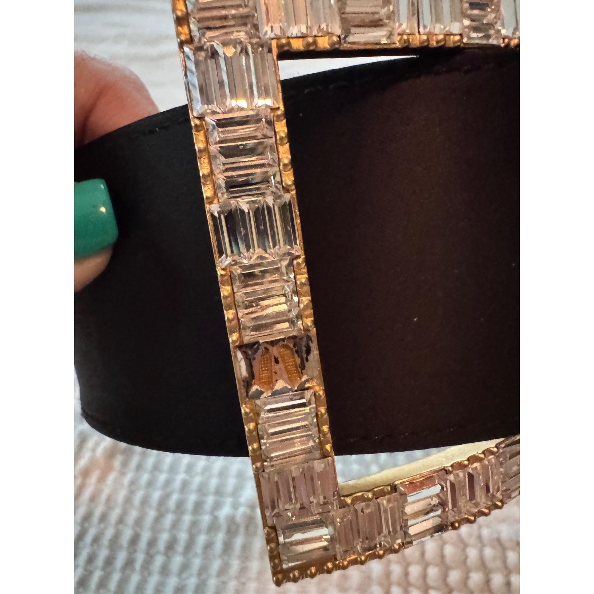 St. John Black Belt With Gold & Rhinestone Buckle Size 12 - Etsy display picture 1