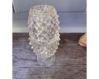 Petite Choses Clear Glass Diamond Point Fairy Lamp Candle Holder Complete