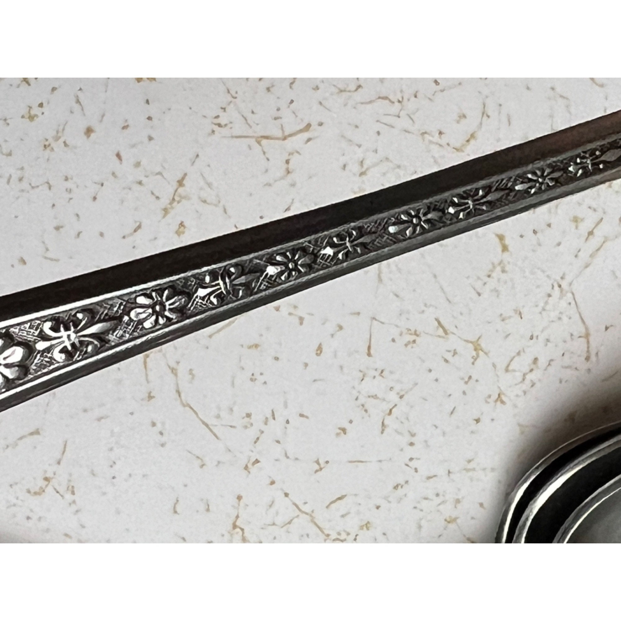 Interpur FLORENZ Stainless Steel Flatware – 8 Petal Flower Design With Black Accents, Mid-Century Modern, Korea, Choice Of Pieces