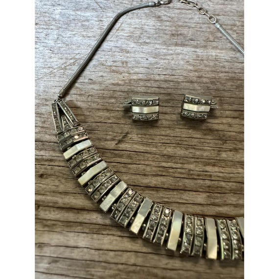 Vintage 1940s DOSO Mother of Pearl & Rhinestone D… - image 12