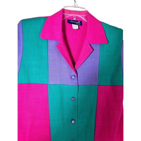 Vintage 1980's colorblock dress lightweight - image 3