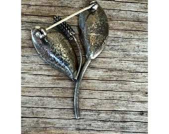 A & K Aare Krogh Denmark Sterling Silver Double Calla Lily  display picture 3