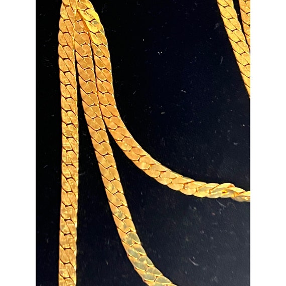 Vintage Goldette choker necklace 3 strand gold - image 5