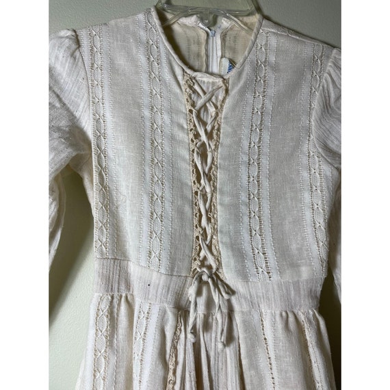 Cottage Core Hippy lace 1970s boho prairie dress … - image 3