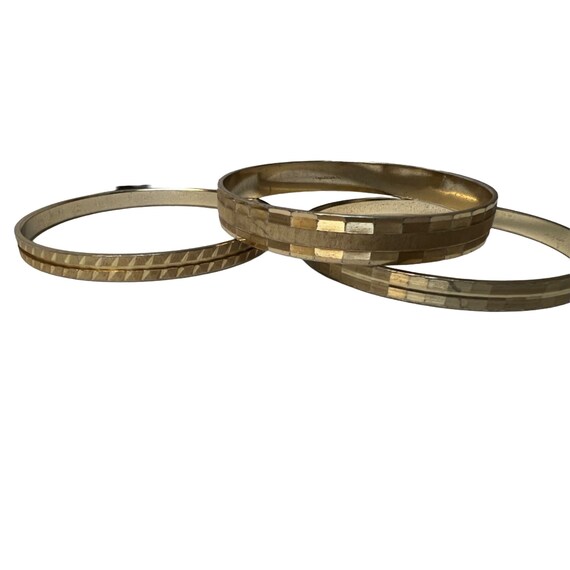 Set of 3 West Germany bangles gold 1980s - image 4