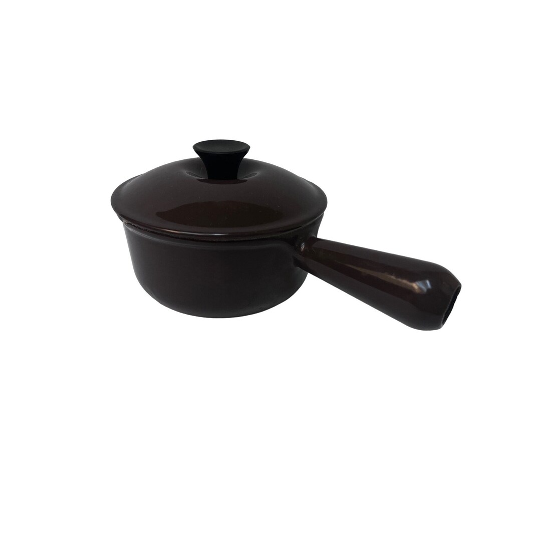 Le Creuset Sauce Pan 16 With Pour Spout Brown Enamel Cast Etsy