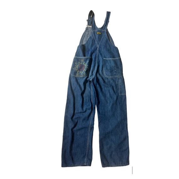 Vintage Sanforized Denim Button Overalls Work Wear Jeans