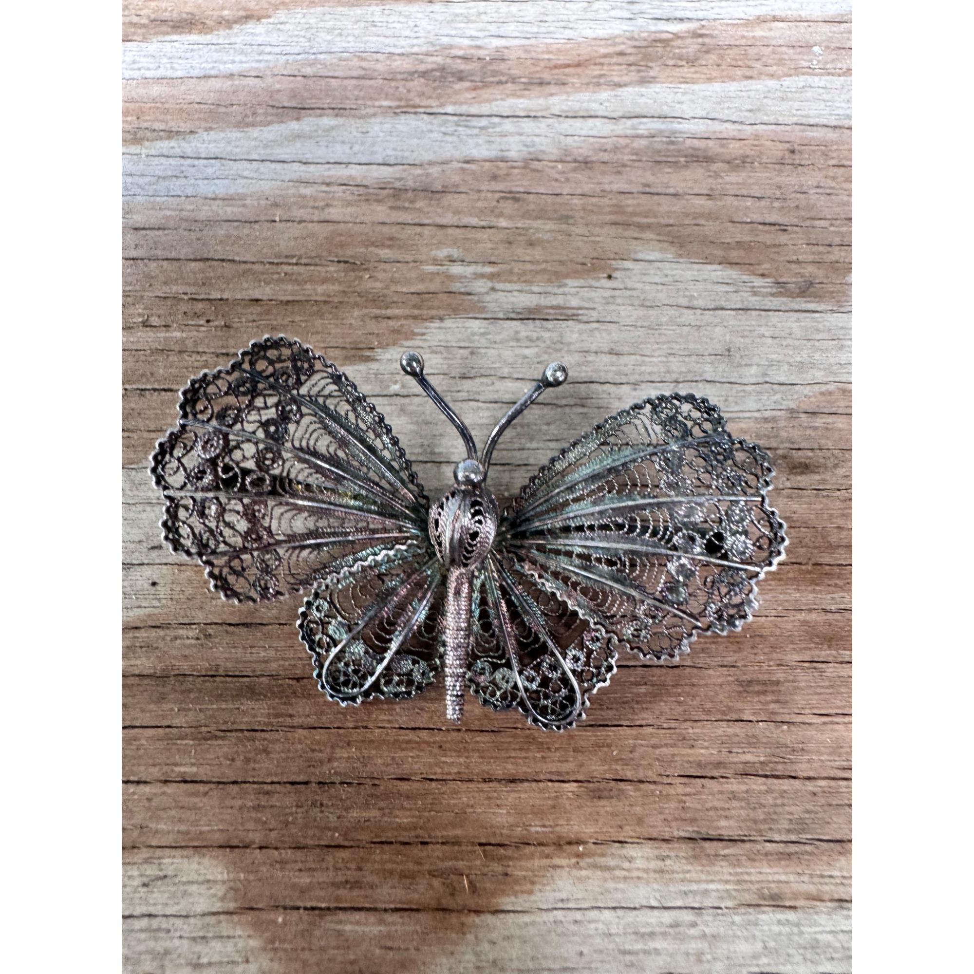 Antique Sterling Silver Filigree Butterfly Brooch 9.87g - Etsy Antique Sterling Silver Filigree Butterfly Brooch 9.87g main image 1