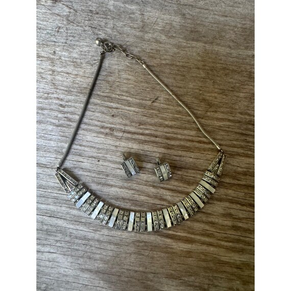 Vintage 1940s DOSO Mother of Pearl & Rhinestone D… - image 1