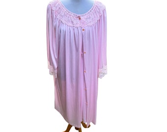 Vintage Gilead Bridal Nylon Peignoir Nightgown Set Sugared Gumdrop pink peignoir set pink nightgown 60s peignoir set