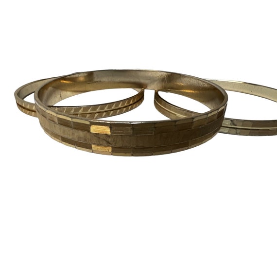 Set of 3 West Germany bangles gold 1980s