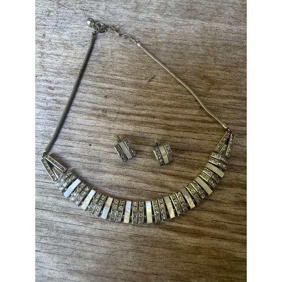 Vintage 1940s DOSO Mother of Pearl & Rhinestone D… - image 6