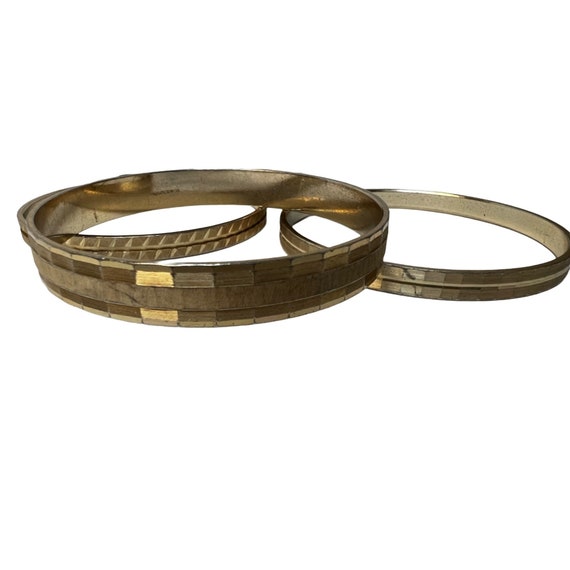 Set of 3 West Germany bangles gold 1980s - image 2