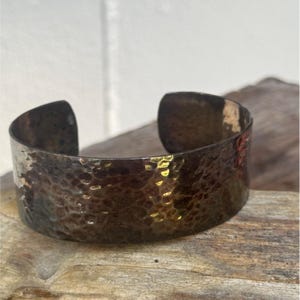 Handmade Hammered Sterling Silver Cuff Bracelet - Rustic Texture Adjustable Design For Men & Women Timeless Jewelry Piece