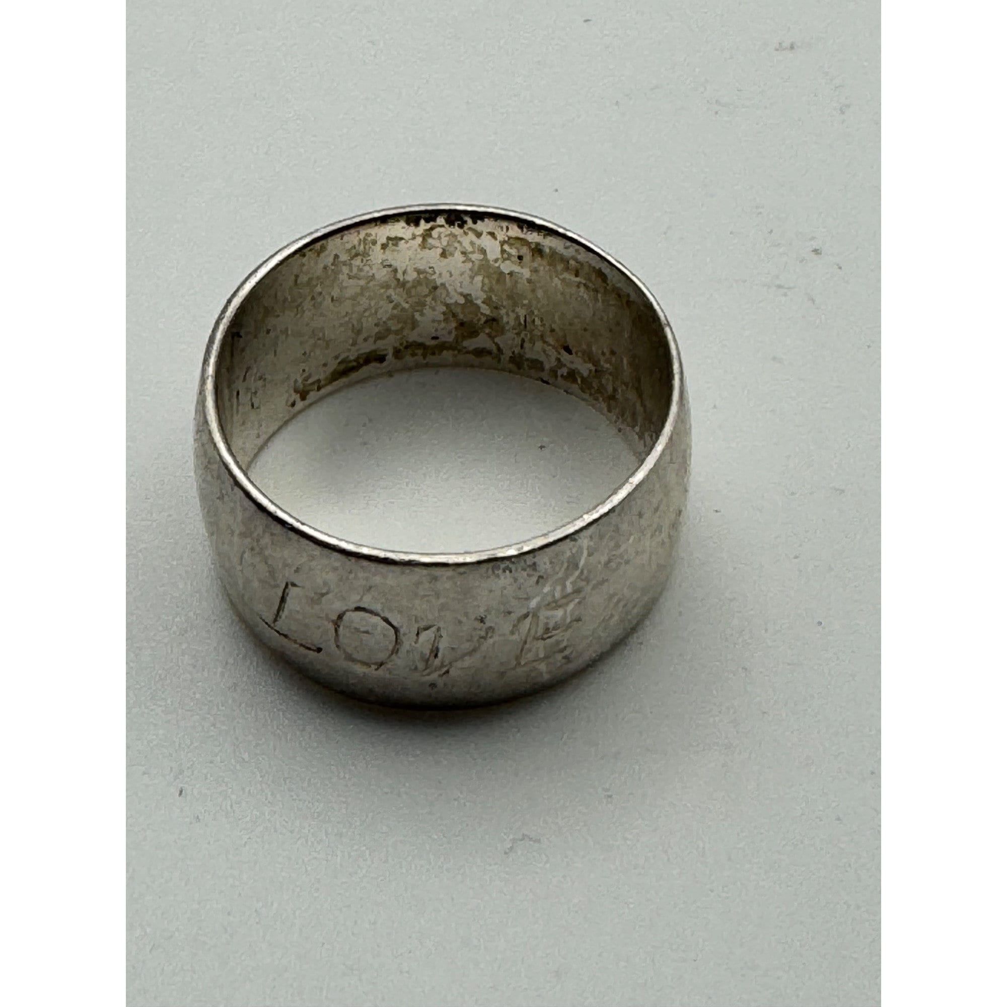 925 Sterling Silver Vintage SMW Love Wide Band Ring Size 8 3/4 - Etsy