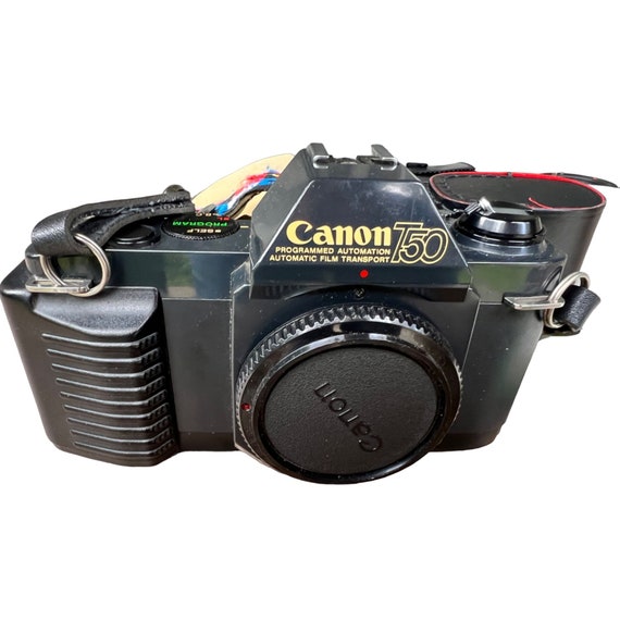 Vintage CANON T50 SLR 35mm Camera With Lenses Bag