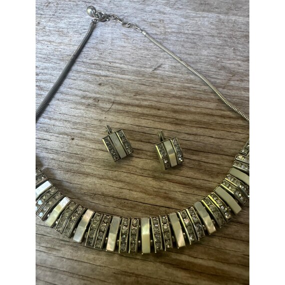 Vintage 1940s DOSO Mother of Pearl & Rhinestone D… - image 2