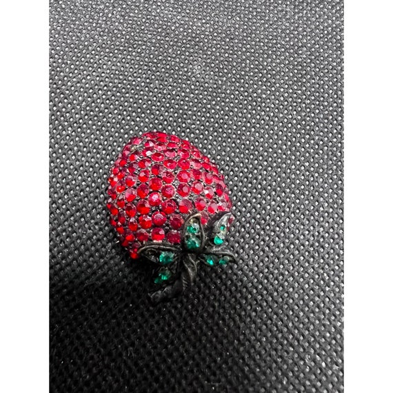 Vintage WEISS Vivid Ruby Red & Emerald Green Rhin… - image 3
