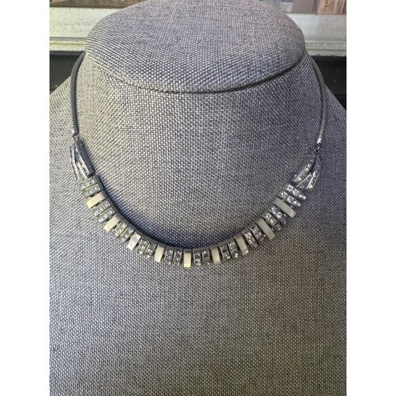 Vintage 1940s DOSO Mother of Pearl & Rhinestone D… - image 3