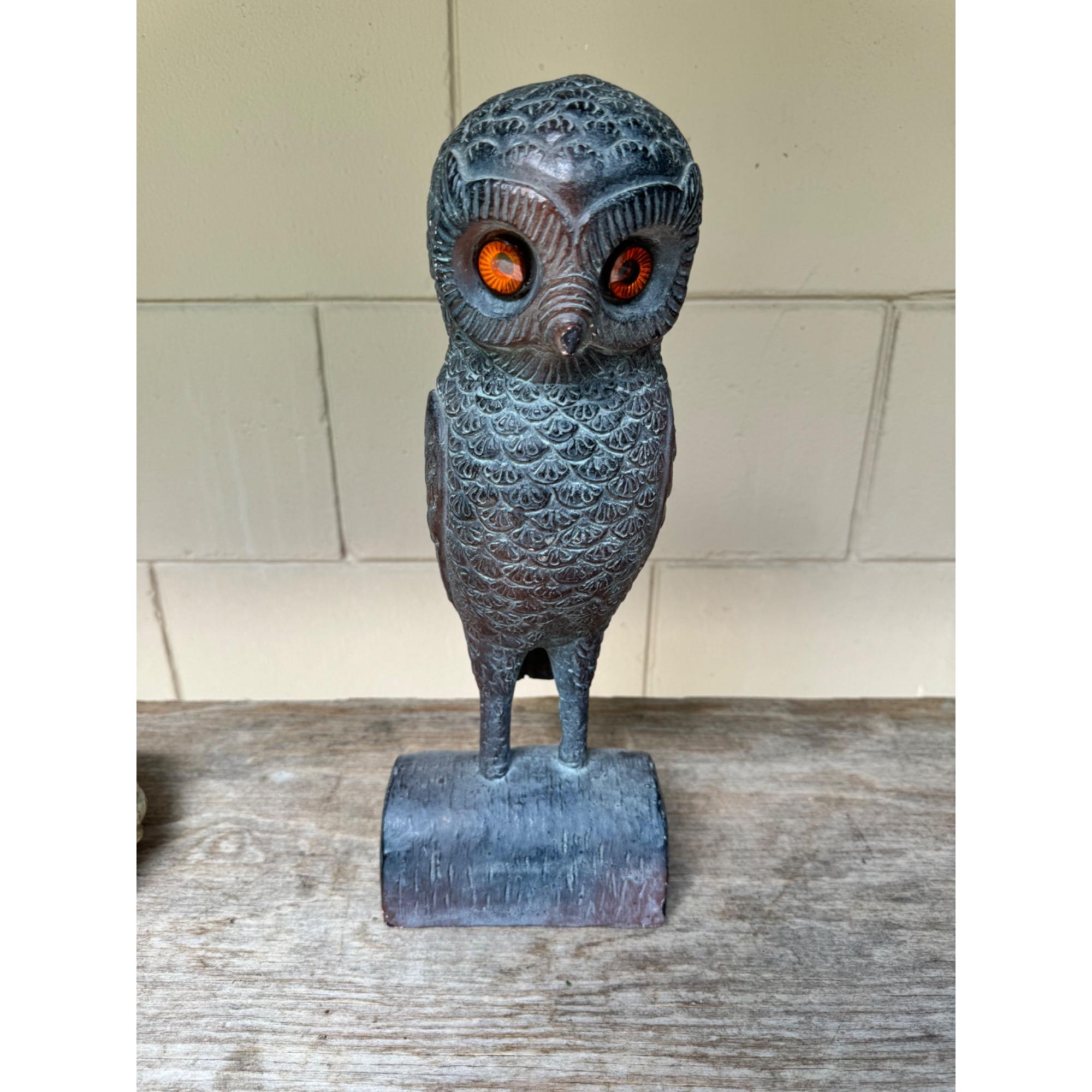 austin prodinc 1980 金属製　象の置物 ダークグレー Vintage Austin Productions 1965 Mid-century Owl Sculpture With
