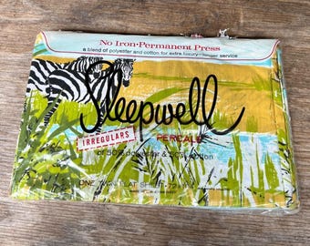 Sleepwell Twin Flat Sheet 72"x104" Zebra Print Percale Polyester Cotton Blend