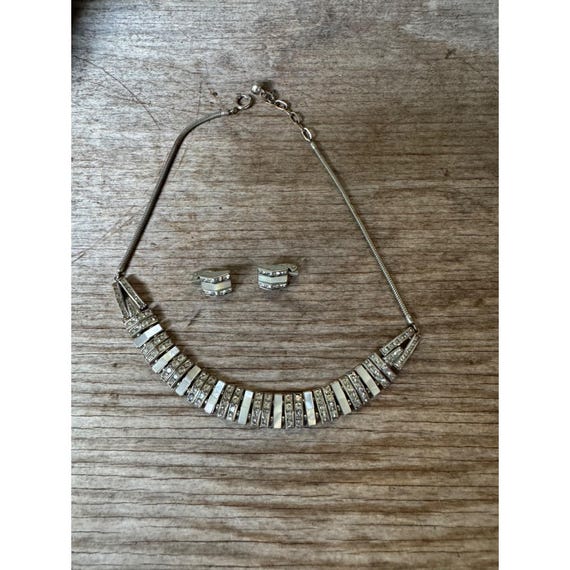 Vintage 1940s DOSO Mother of Pearl & Rhinestone D… - image 10