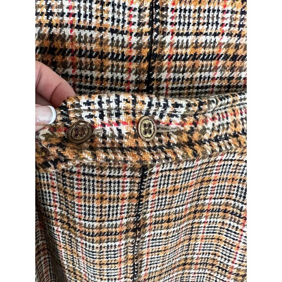 Vintage A-line 60's 70’s Brown plaid lined Dress … - image 3