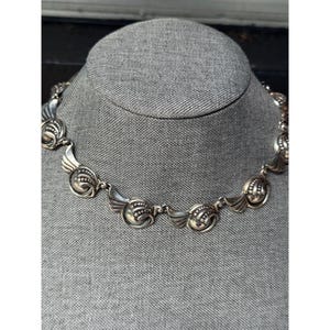 Vintage Mexican Sterling Silver Necklace Choker 15&quot;