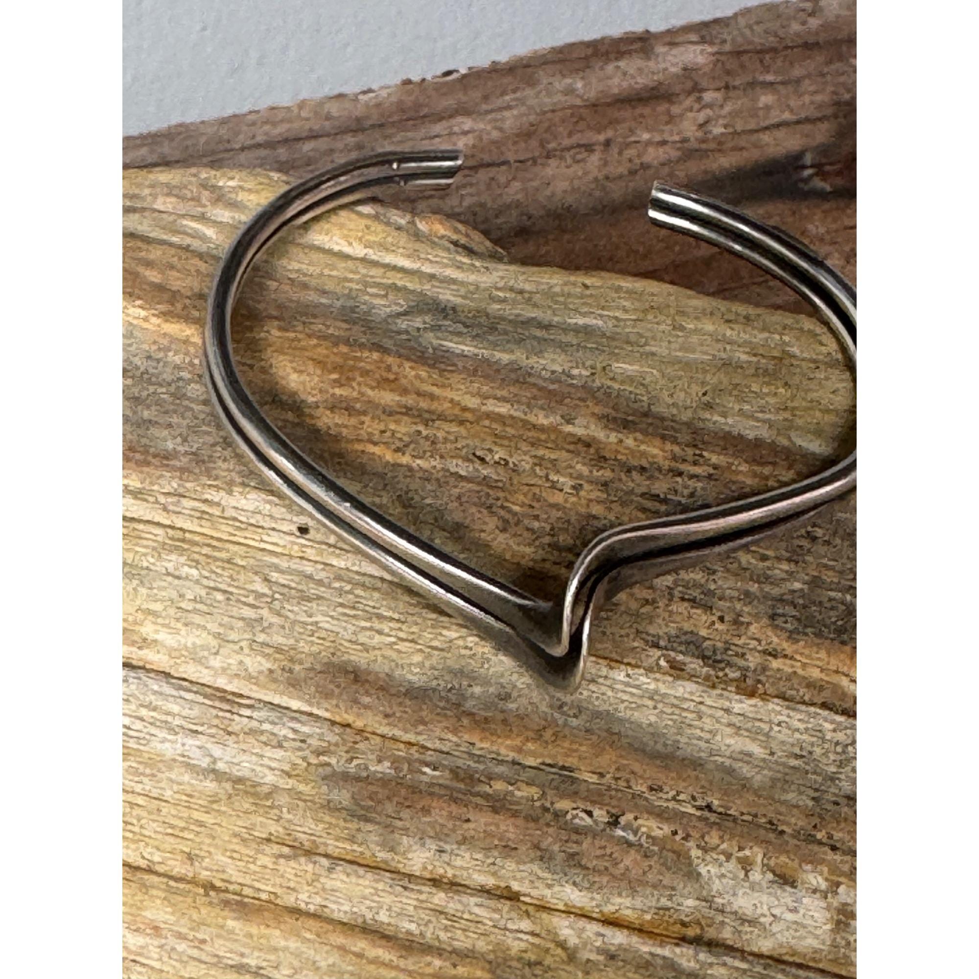 Vintage 925 Sterling Silver Modern Twist Tor Bangle Wave - Etsy