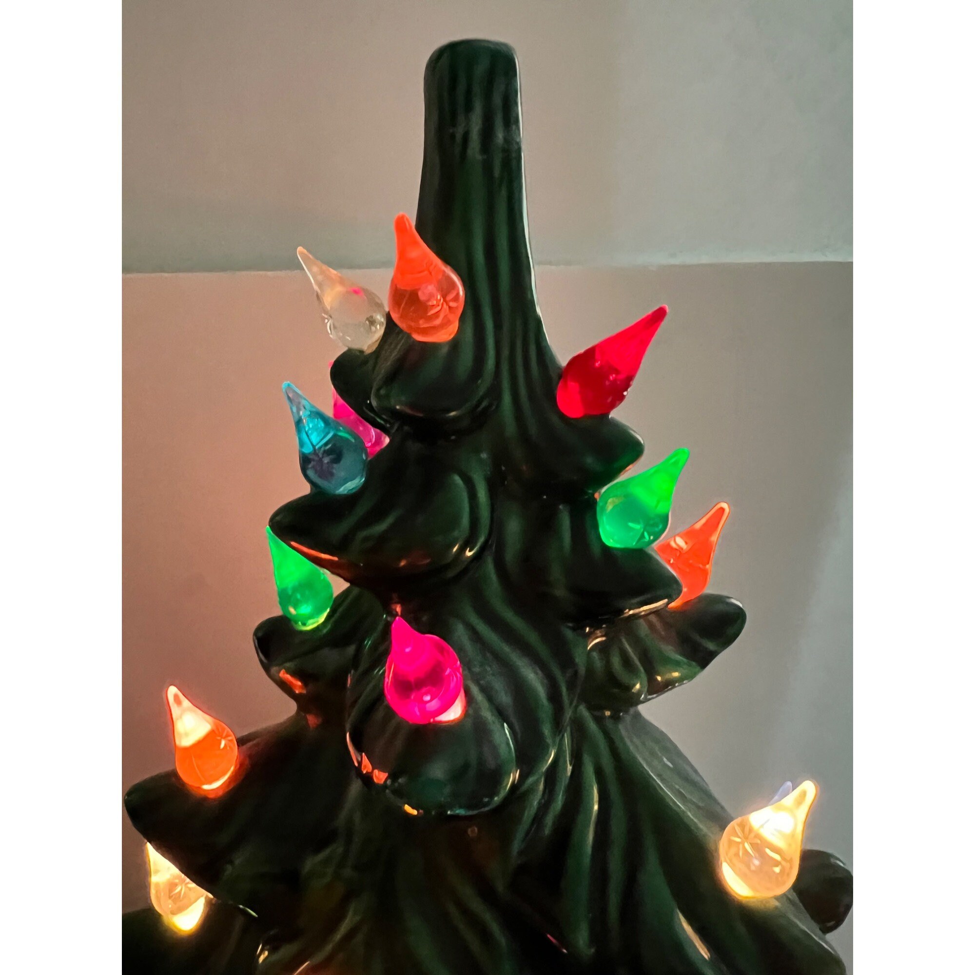 Huge Vintage Stunning Mid Century Ceramic Christmas Tree With Base Etsy