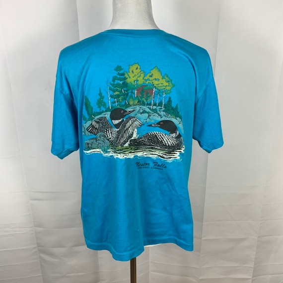 Vintage graphic Loon t-shirt Nestor Falls Canada - image 1