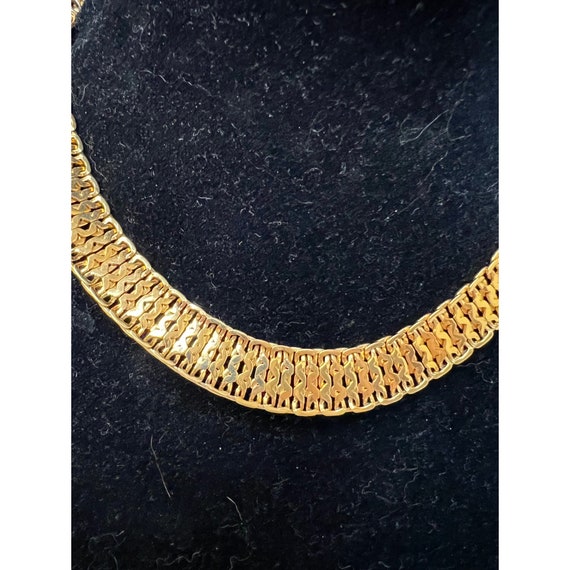 Monet statement runway necklace choker collar Gol… - image 2