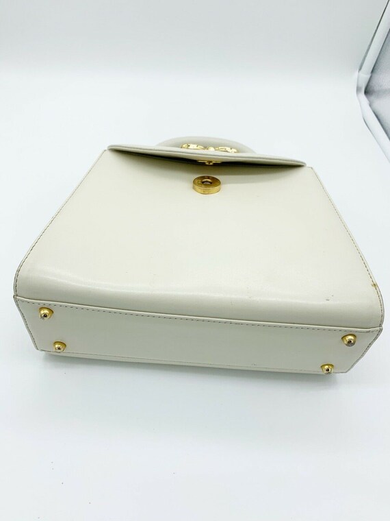 Designer hanae mori creamed color bag purse - image 4