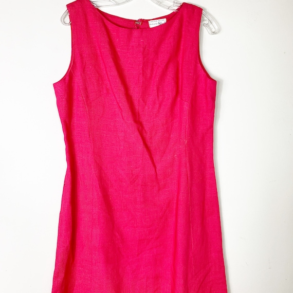 Sloat New York Irish Linen Dress Red 1960s Gem