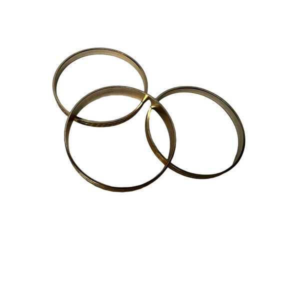 Set of 3 West Germany bangles gold 1980s - image 3