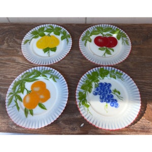 Vintage Macbeth Evans Petalware Plates translucent set of 4