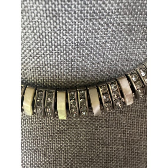 Vintage 1940s DOSO Mother of Pearl & Rhinestone D… - image 8