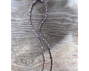 Vintage Venetian White Red Blue Striped Trade Bead Strand African Glass Necklace