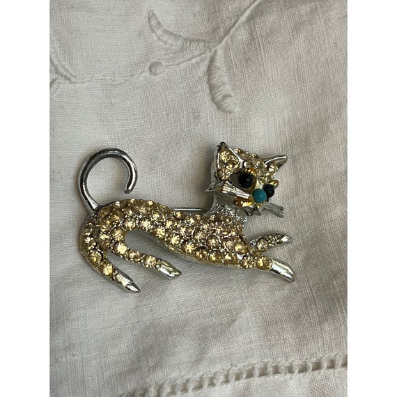 Novelty cat brooch - Gem