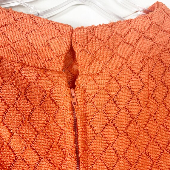 Vintage 60s Orange Shilt Style dress Mod Short Sl… - image 4